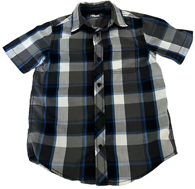 Camisa Tony Hawk Niño Mediana Manga Corta Abotonada Gris y Azul Foto 1 de 3