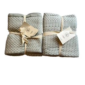 Juego de 2 detalles Southern Living Mason King Sham acolchados 20x36 verde blanco beige - Imagen 1 de 5