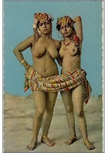 North Africa nude Arab Girls ethnic original early 1920 Rare real photo postcard - Picture 1 of 2
