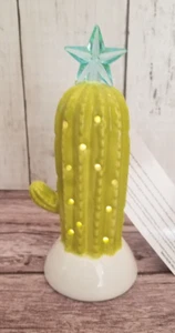 2024 Target Bullseye 6" Chartreuse Ceramic Light Up Cactus Figurine w/Star NEW - Picture 1 of 4