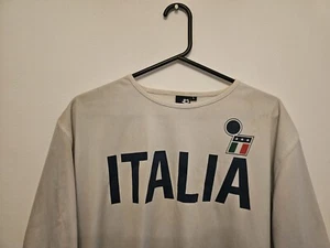 Italia Soccer T Shirt Retro Style Souvenir Italy Football Size Large UK SELLER - Picture 1 of 4