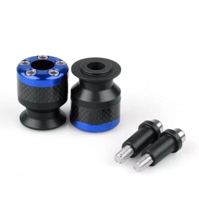 Carretes deslizantes basculantes universales de fibra de carbono CNC de 8 mm azul para motocicleta EE. UU. Foto 1 de 3