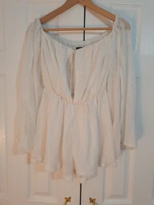 In The Style White Playsuit Size 8 - Picture 1 of 4