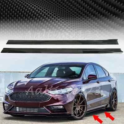 For Ford Fusion 2010-23 Carbon Fiber Look Side Skirt Rocker Lip Splitter Spoiler - Image 1 of 4