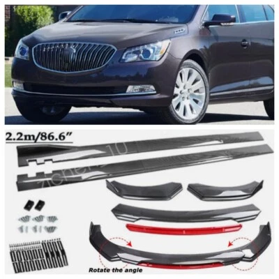 Front Bumper Lip Splitter Side Skirts Kits Carbon Style For Buick LaCrosse 0519 - Imagem 1 de 4