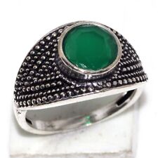 Green Onyx 925 Silver Plated Gemstone Handmade Tiny Ring US 7 Gifts For Women JW