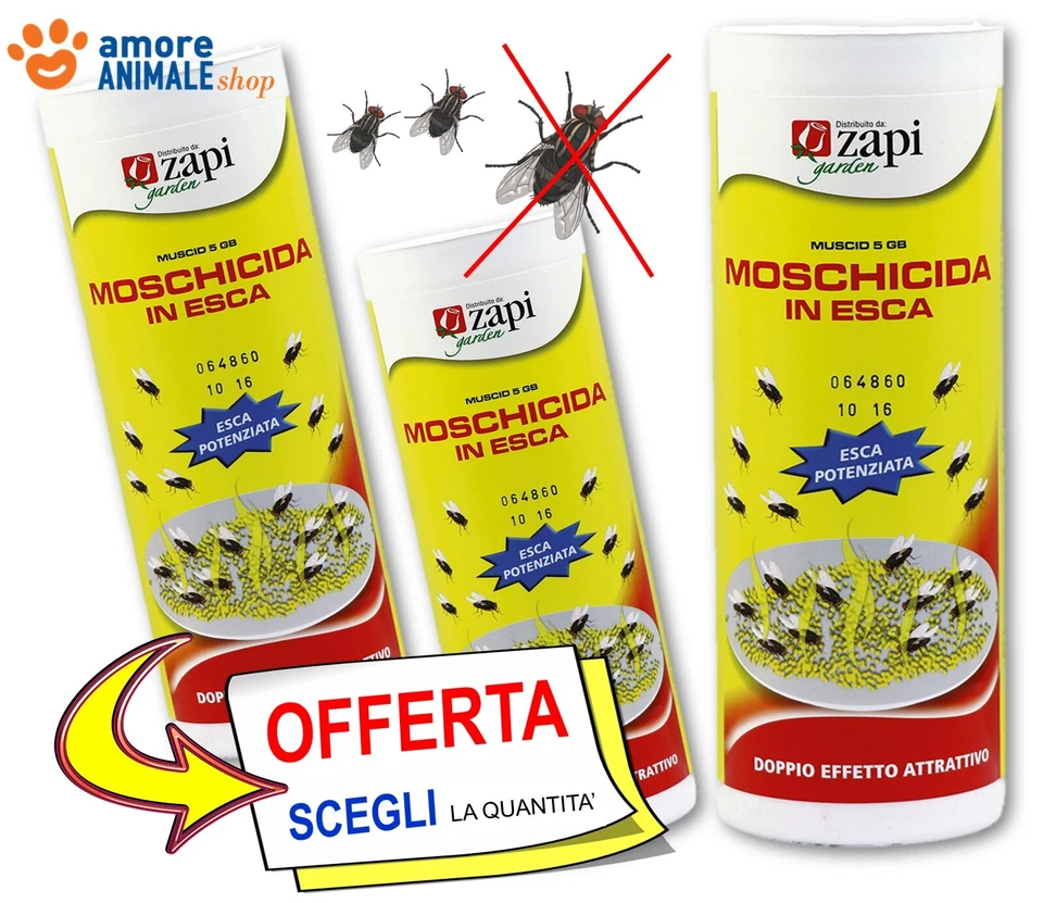 Zapi MUSCID 5 G → 100 / 400 Gr - Insetticida MOSCHICIDA in granuli per MOSCHE