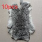 10PCS  Genuine Natural Real Rabbit Fur Hide Tanned Skin Craft Pelt Steel Gray