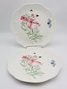 Lenox Butterfly Meadow Tiger Swallowtail 9" Accent Luncheon Plates Lot of 2 - Picture 1 of 6