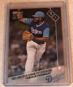 2017 TOPPS NOW #PW-68 KENLEY JANSEN WEARS "KENLEYFORNIA" FOR MLB PLAYERS WEEKEND - Picture 1 of 2