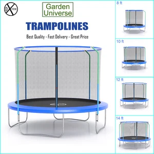 Trampoline 4 Sizes 8ft, 10ft, 12ft & 14ft by Garden Universe Outdoor FREE Ladder - Picture 1 of 72