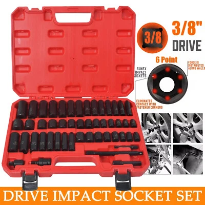 3/8 In. 49 Piece 6 Point Master Impact Socket Ratchet SAE/Metric Cr-V Set - Image 1 of 4