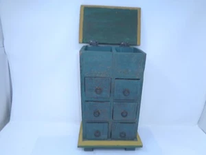 Indonesian / Balinese Handcrafted Wooden Green/Bluish Jewelry Box - Picture 1 of 6
