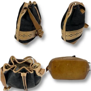 Loewe Seville Collection Shoulder Bag Anagram Logo Bucket bag Black Brown Ladies - Picture 1 of 10