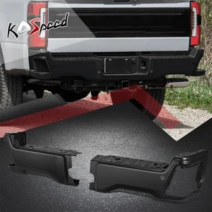 Black Rear Bumper End Caps w/Park Sensor Holes for Ford F250-F450 SD 2023-2025 - Picture 1 of 6