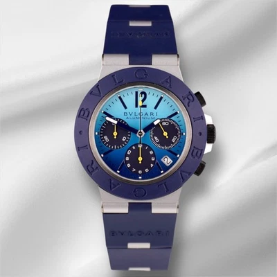 Bvlgari 40mm Capri Automatic Aluminum Mens Rubber Wrist Watch BB40ATCH - Image 1 of 4