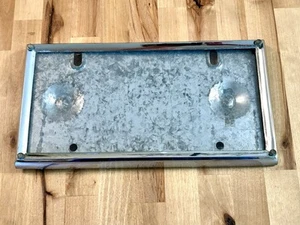 VTG Steel Chrome LICENSE PLATE COVER PROTECTOR FRAME Back Plate Plexiglass Frame - Bild 1 von 22