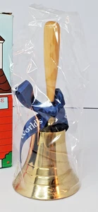 Russ Brass + Wood " World's Best Teacher" School Bell Teacher Gift w/ Blue Ribbo - Picture 1 of 6