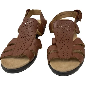 Hotter Athens Brown Leather Sandals Buckle Closure UK Size 4 - Picture 1 of 12