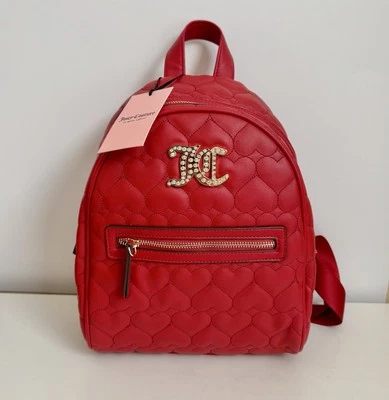 NUEVO CON ETIQUETAS Juicy Couture Mochila Cartera Recta del Corazón Acolchada Estrás Nuevo Foto 1 de 4