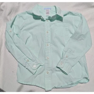 Janie And Jack Boys Mint Button Down Shirt pinstripe Pastel Cotton Size 5 - Picture 1 of 6