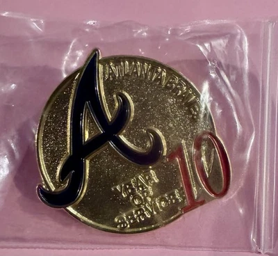 MLB Atlanta Braves LIMITED EDITION 10 years of service pin VERY RARE - Image 1 of 2