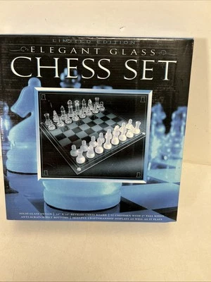 Limited Edition Elegant Glass Chess Checker Set 10x10 Beveled ChessBoard Openbox - Image 1 of 4