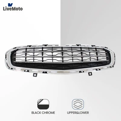 Front Bumper Upper & Lower Chrome Grille For 2015 Chevrolet Cruze 2016 Limited Foto 1 de 4