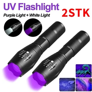 2 Piezas 120000lm 2 Modos Luz UV LED Luz Negra Linterna Ultravioleta Lámpara - Imagen 1 de 11