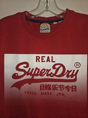 Real Super Dry Japan Medium Mens Red Graphic Logo Short Sleeve Tee - Image 1 of 4