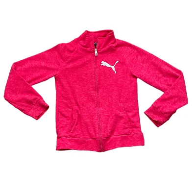 Sudadera PUMA Junior Niña Talla XL (16) Roja Manga Larga Bolsillos con Cremallera Completa Foto 1 de 4
