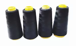 Lot of 8 Big Spool 100% Polyester Sewing Thread 2500 Yards Black Color 40S/2 - Picture 1 of 2