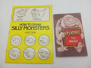 Vintage How to Draw Silly Monsters to Make Paperback Art Project Book LOT - Picture 1 of 9