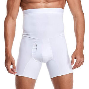 Men Compression Hi-Waist Boxer Shorts Tummy Slim Sauna Body Shaper Girdle Pants