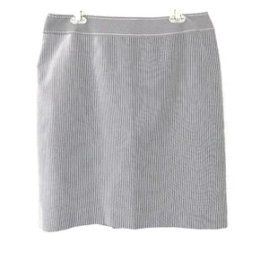 Falda Tahari ASL 14 Azul Marino Blanco Recto Lápiz a Rayas Forrado Carrera Mujer Nueva con Etiquetas - Imagen 1 de 11