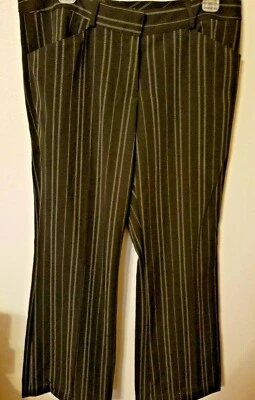 Pantalón y2k Noventa Talla 12 Negro Blanco Rayas Poliéster Cinturón Lazos 36 W 32 Entrepierna Foto 1 de 4