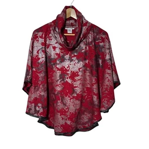 Alberto Makali Womens Cowl Neck Poncho Sweater Size Med - Picture 1 of 5