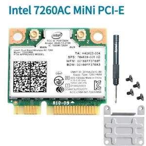 Mini adattatore WiFi PCI-E Intel 7260HMW dual band wireless Bluetooth 4.0 1200 Mbps - Foto 1 di 6
