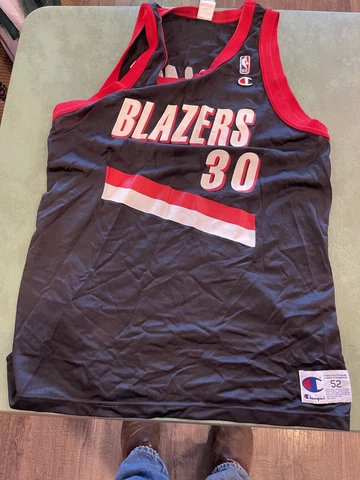 Vintage RASHEED WALLACE #30 Portland Trail Blazers Champion Jersey Size 52 Cover