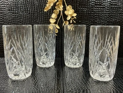 Gorham Rosewood Crystal Highball 12 Oz Heavy Glasses 5 7/8"H/Lot Of 4 Exc Cond - Image 1 of 4