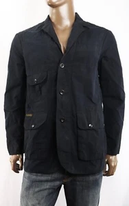 Schwarze beschichtete Herrenjacke mit Knopfleiste von Polo Ralph Lauren 44 lang / mittel - Bild 1 von 5