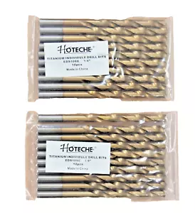 20PC 1/4" HSS Titanium Nitride Coated Drill Bits - Picture 1 of 3