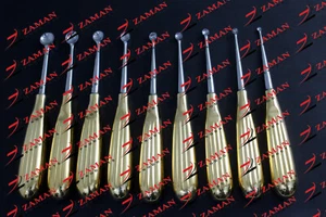 Bruns Curette Bone Curette Paquete Recto 17 cm Figura 000-6 9 PIEZAS Set ZP - Imagen 1 de 3