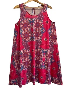 India Boutique Dress Womens One Size Liquid Soft Pink Blue Multicolor Sleeveless - Picture 1 of 11