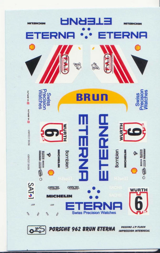 DECAL 1/43 - PORSCHE 962C - NORISRING 1988 - Image 1 of 1
