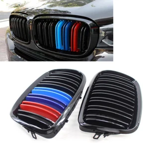 For BMW X5 X6 E70 E71 2007-2013 Fashion Black M-Color Front Kidney Grill Grille - Picture 1 of 5
