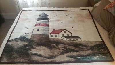 Biederlack of America Lighthouse Bed Chair Sofa Throw Blanket 58 X 48 Sea Ocean - Image 1 of 4