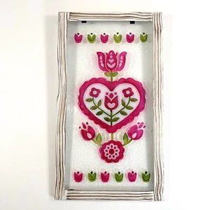 PartyLite Nordic Wonder Laterne ERSATZPLATTE P91972 rosa & grün Herz - Bild 1 von 8