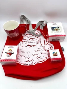 5pc Hallmark Bundle - Merry Christmas Mug + 3 Keepsake Ornaments + Reusable Tote - Picture 1 of 7