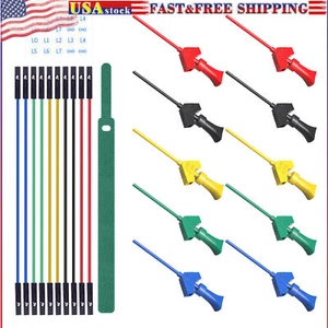 10PCS Mini Grabber SMD IC Test Hook Clip Silicone Jumper Wire for Logic Analyzer - Picture 1 of 6